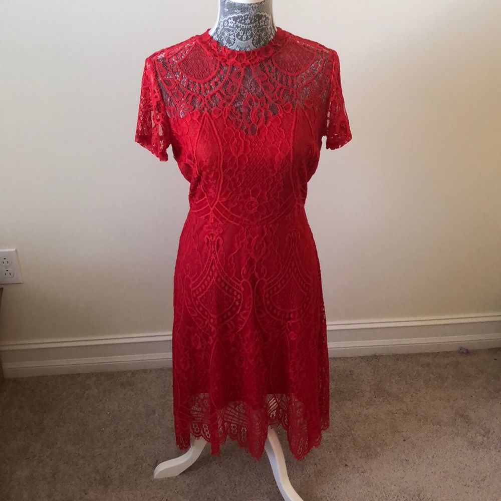 Franchescas lace red dress